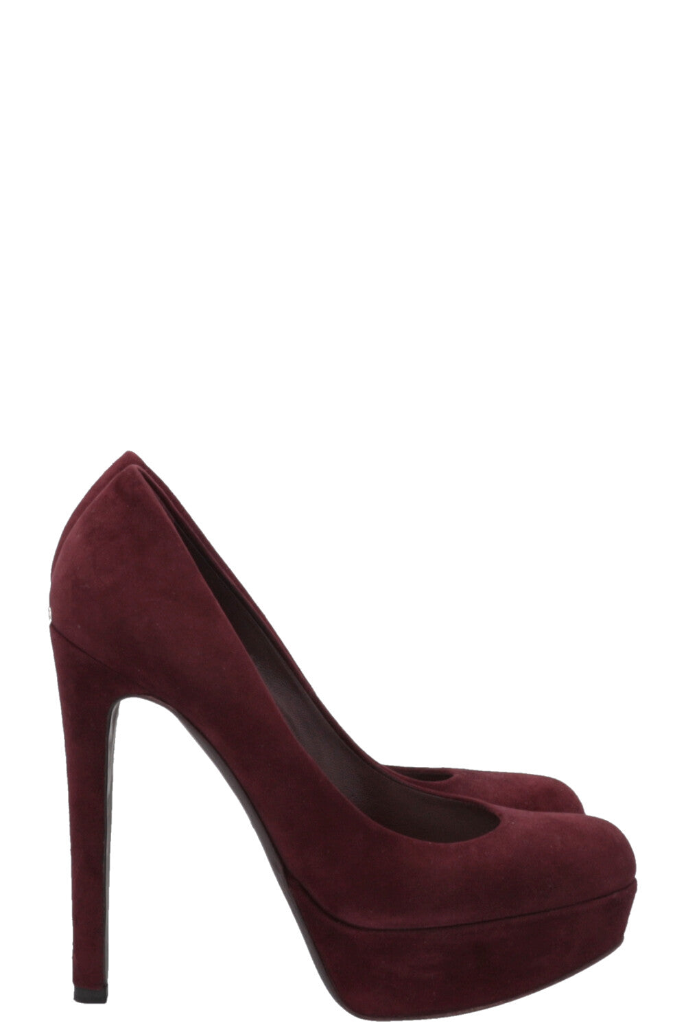 CHRISTIAN DIOR Plateau Heels Suede Burgundy