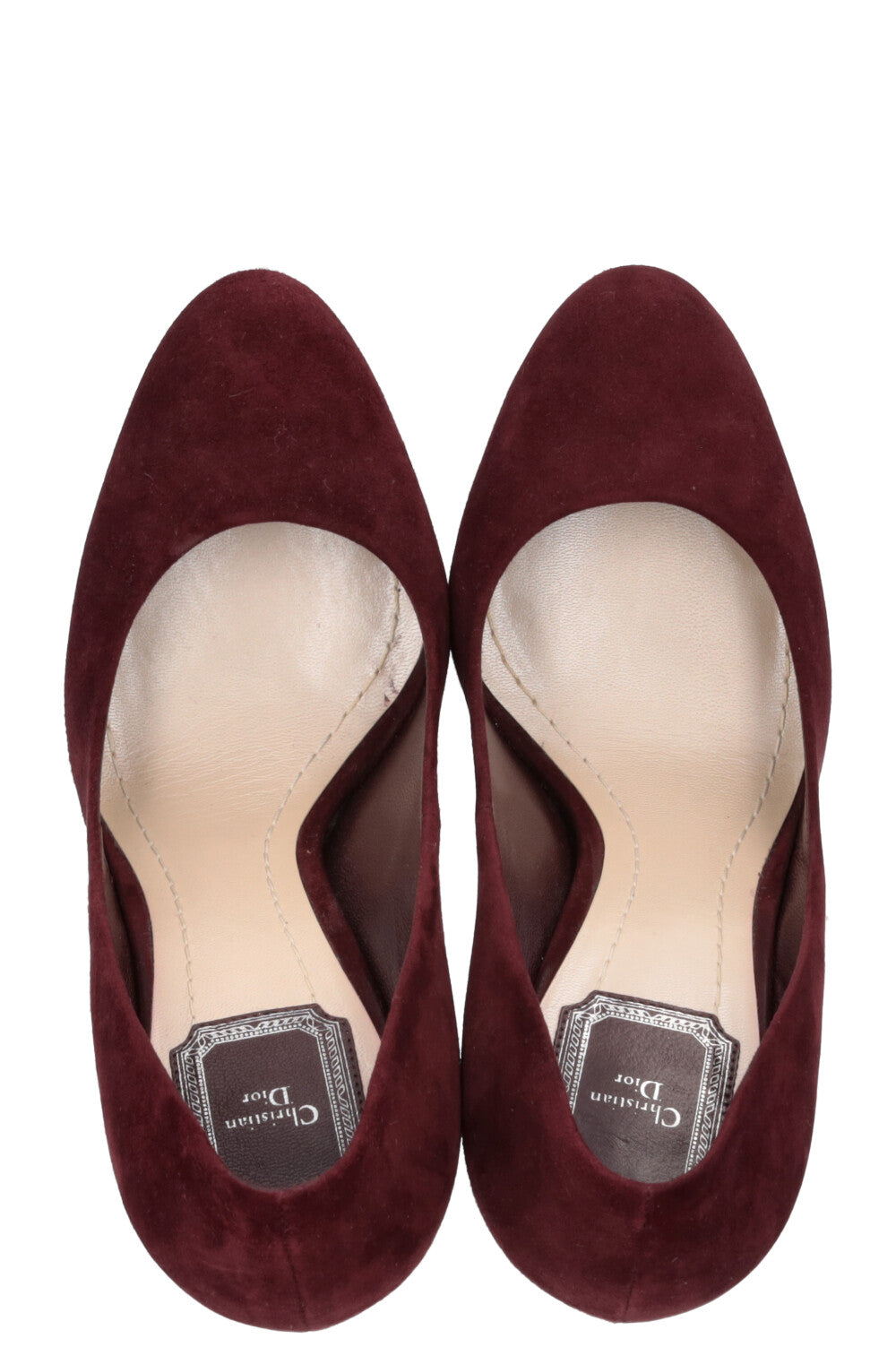 CHRISTIAN DIOR Plateau Heels Suede Burgundy