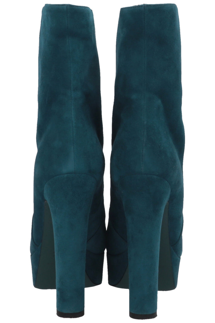PRADA Platform Ankle Boots Suede Blue