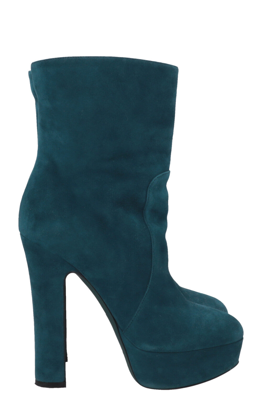 PRADA Platform Ankle Boots Suede Blue