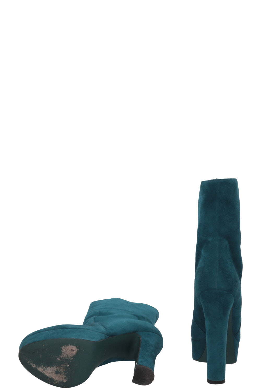 PRADA Platform Ankle Boots Suede Blue