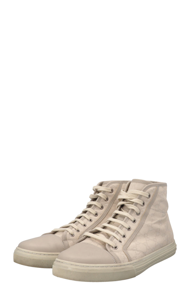 GUCCI Supreme High Top Sneaker Canvas Beige