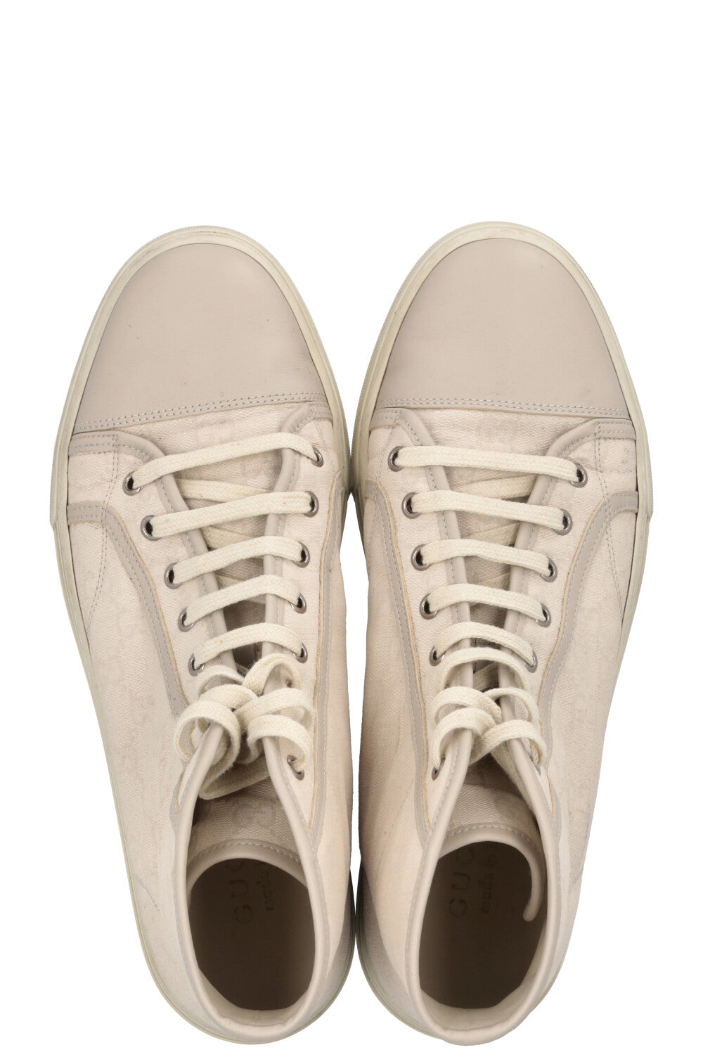 GUCCI Supreme High Top Sneaker Canvas Beige