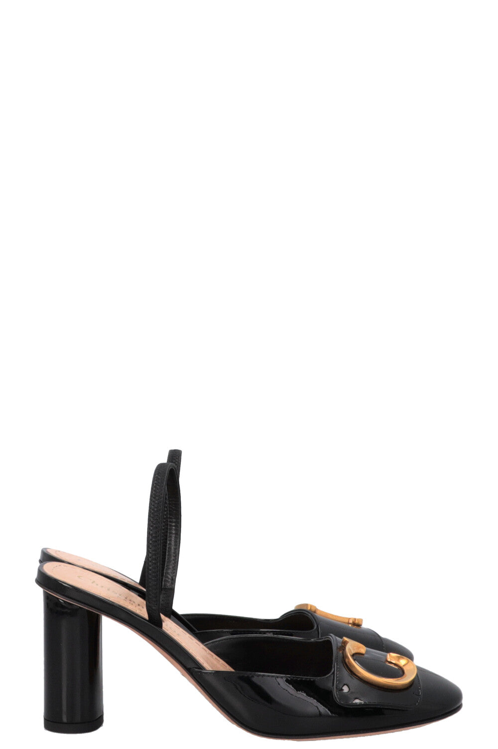 CHRISTIAN DIOR C'Est Dior Slingback Heels Patent Black