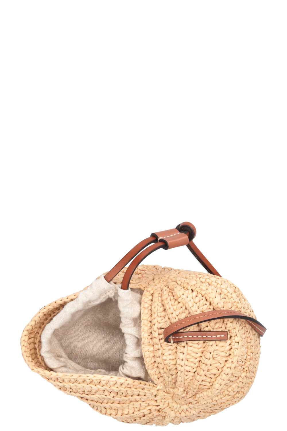 LOEWE Paulas Ibiza Shell Moon Raffia Crossbody Bag