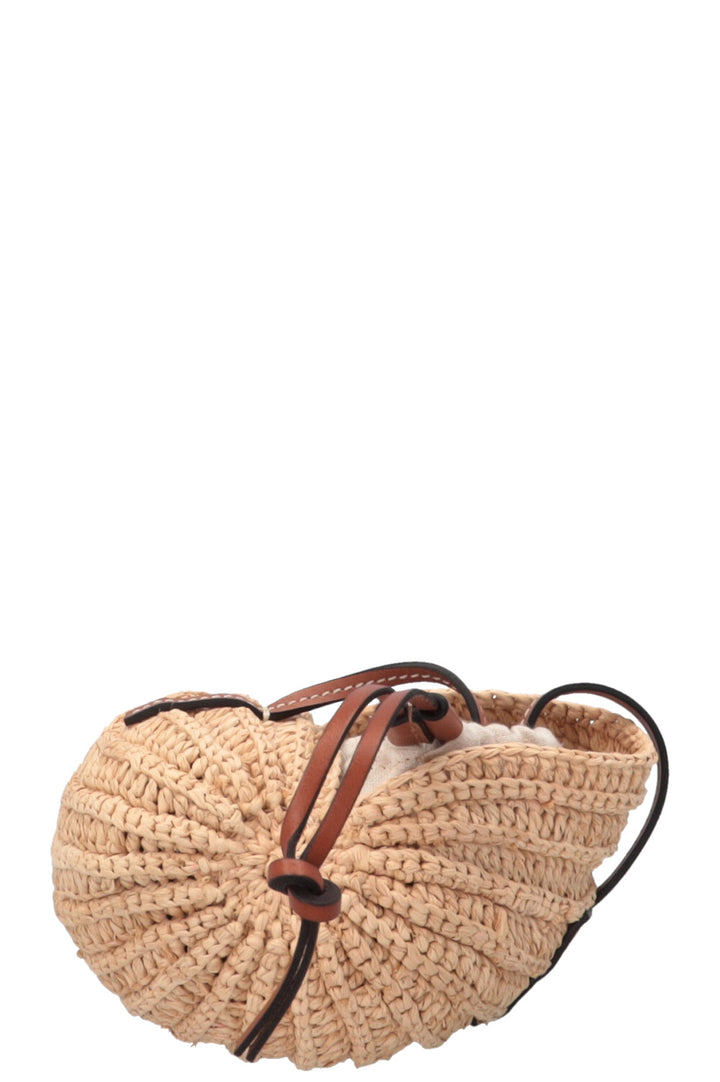 LOEWE Paulas Ibiza Shell Moon Raffia Crossbody Bag