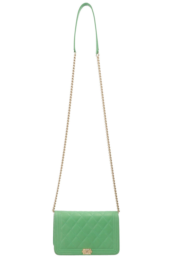 CHANEL Boy WOC Leather Green