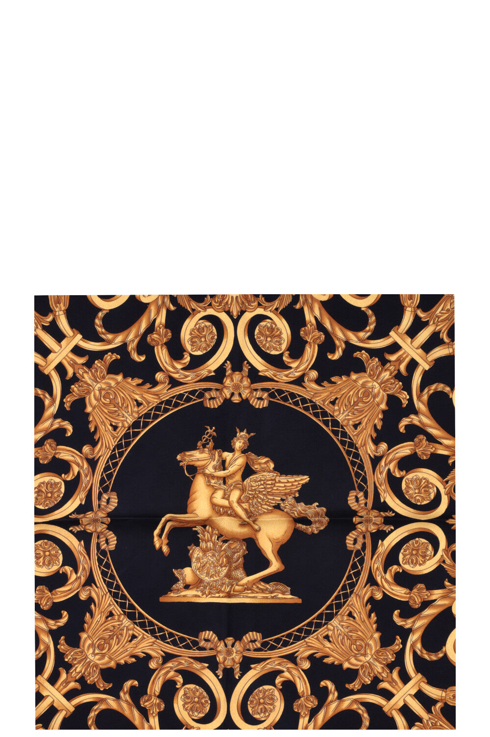 HERMÈS 90 Scarf Les Tuileries Black Gold