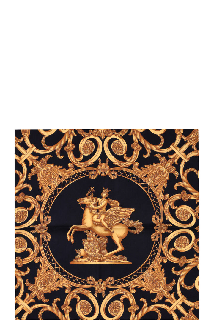 HERMÈS 90 Scarf Les Tuileries Black Gold