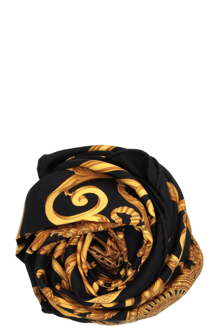 HERMÈS 90 Scarf Les Tuileries Black Gold