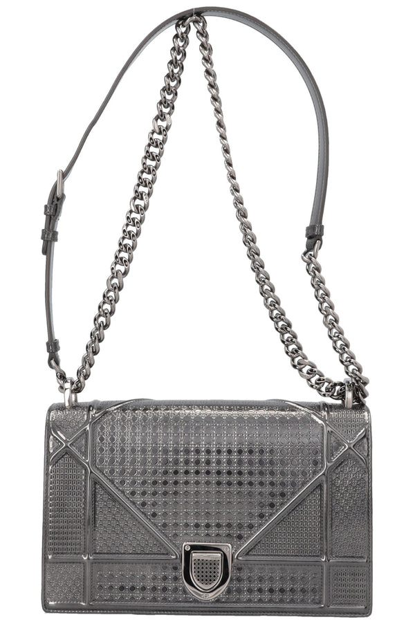 CHRISTIAN DIOR Diorama Bag Metallic Silver