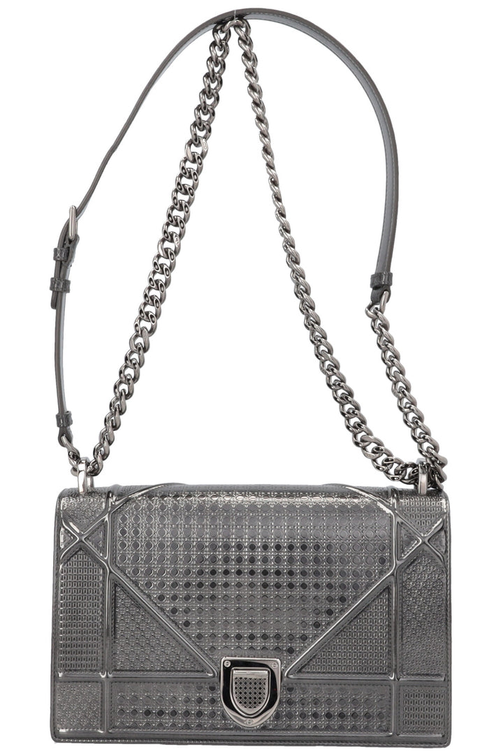 CHRISTIAN DIOR Diorama Bag Metallic Silver
