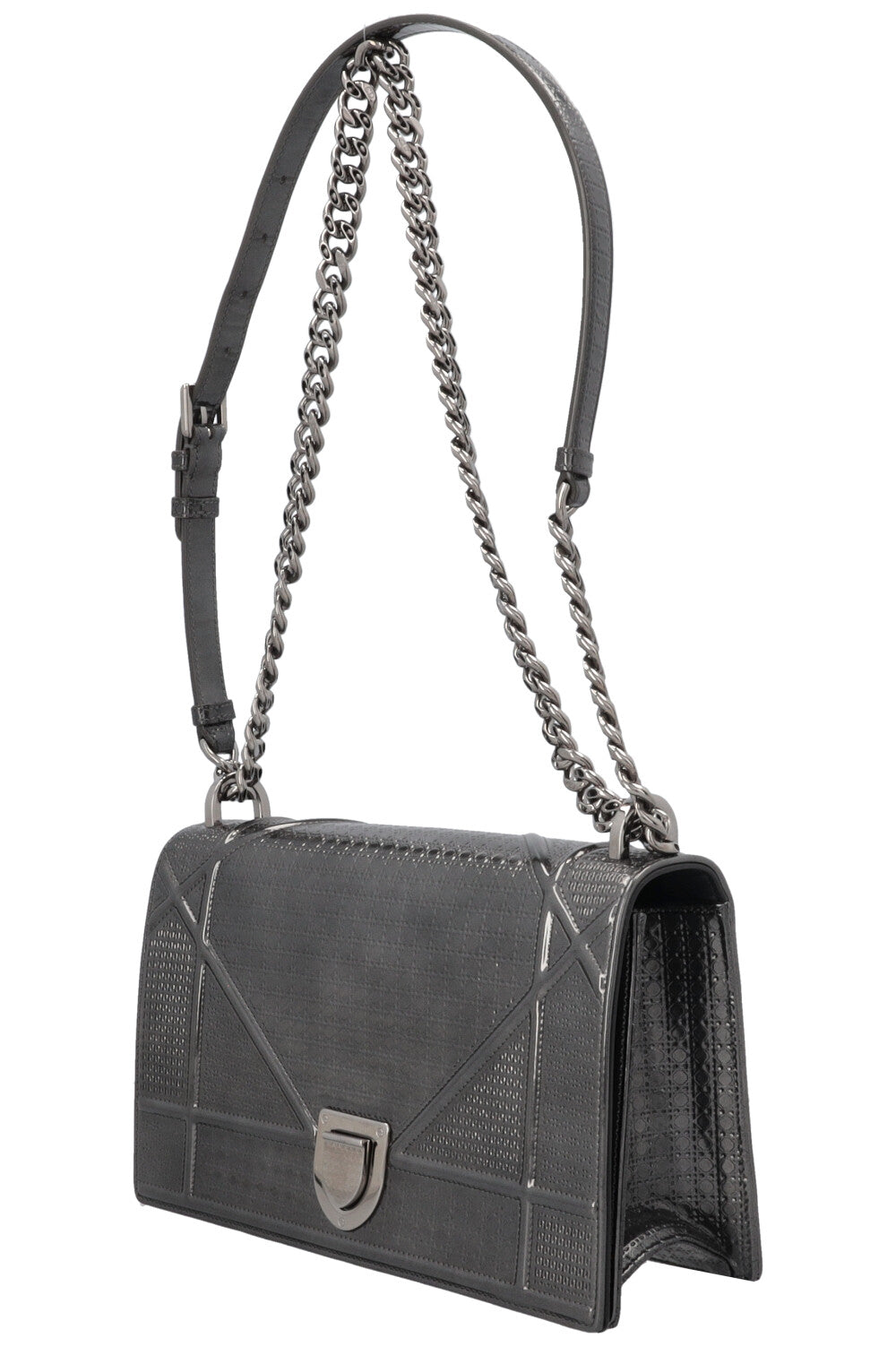 CHRISTIAN DIOR Diorama Bag Metallic Silver