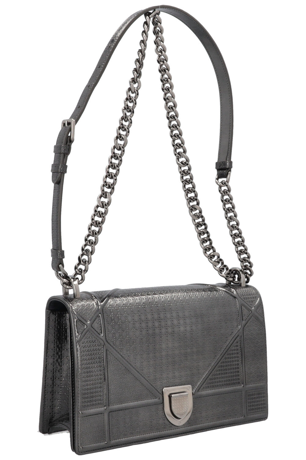 CHRISTIAN DIOR Diorama Bag Metallic Silver