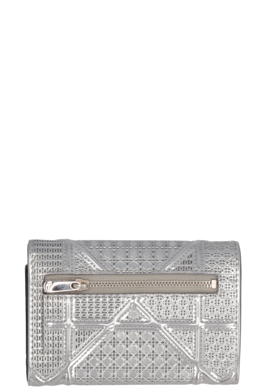 CHRISTIAN DIOR Diorama Wallet Metallic Silver