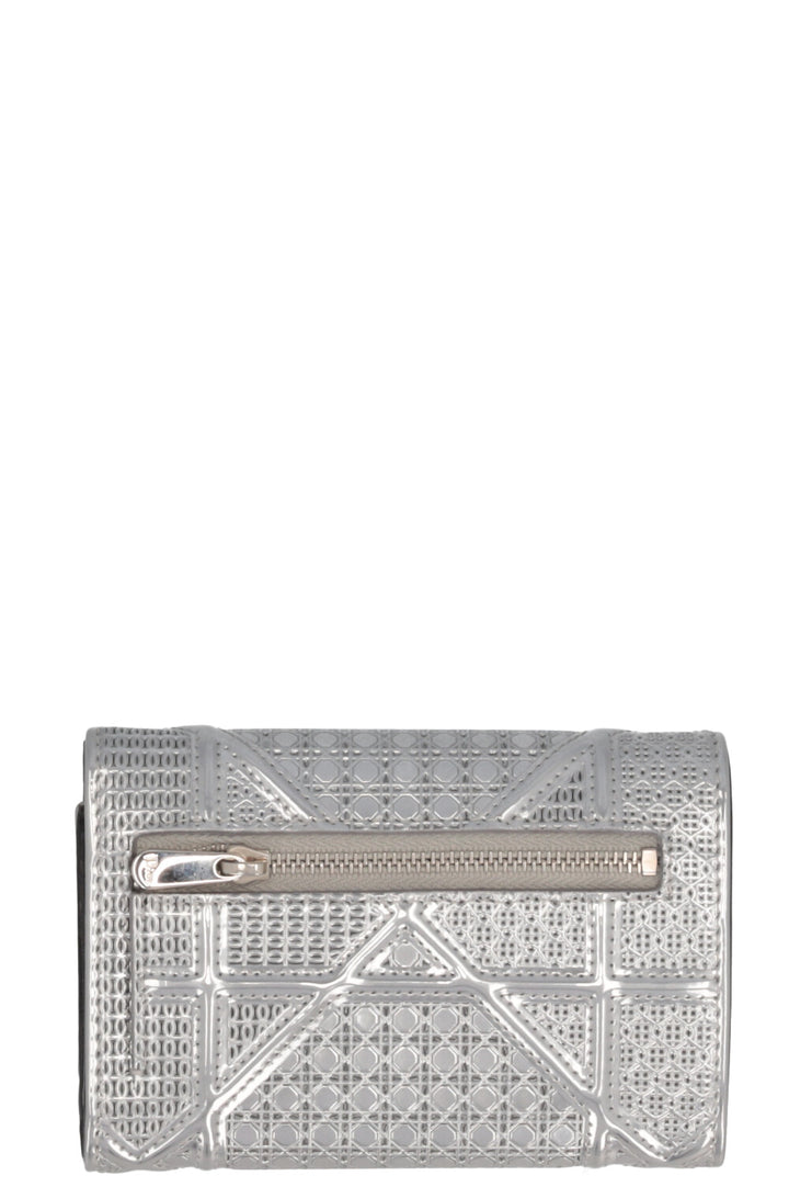 CHRISTIAN DIOR Diorama Wallet Metallic Silver