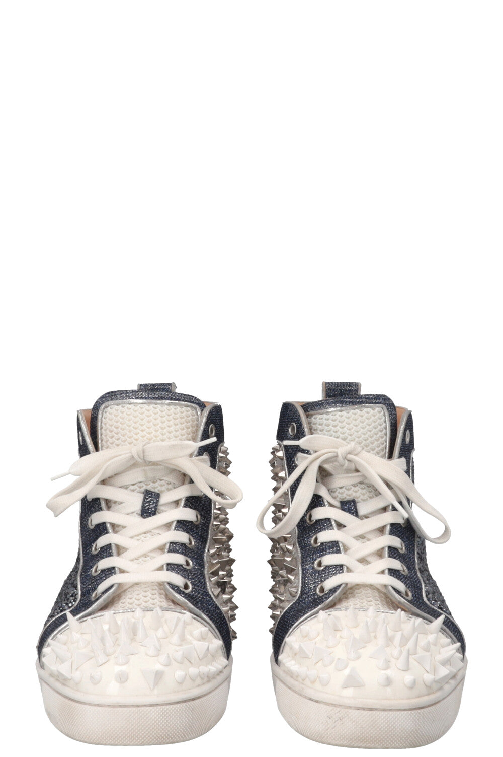 CHRISTIAN LOUBOUTIN Baskets montantes Louis Mix Cristaux Bleu