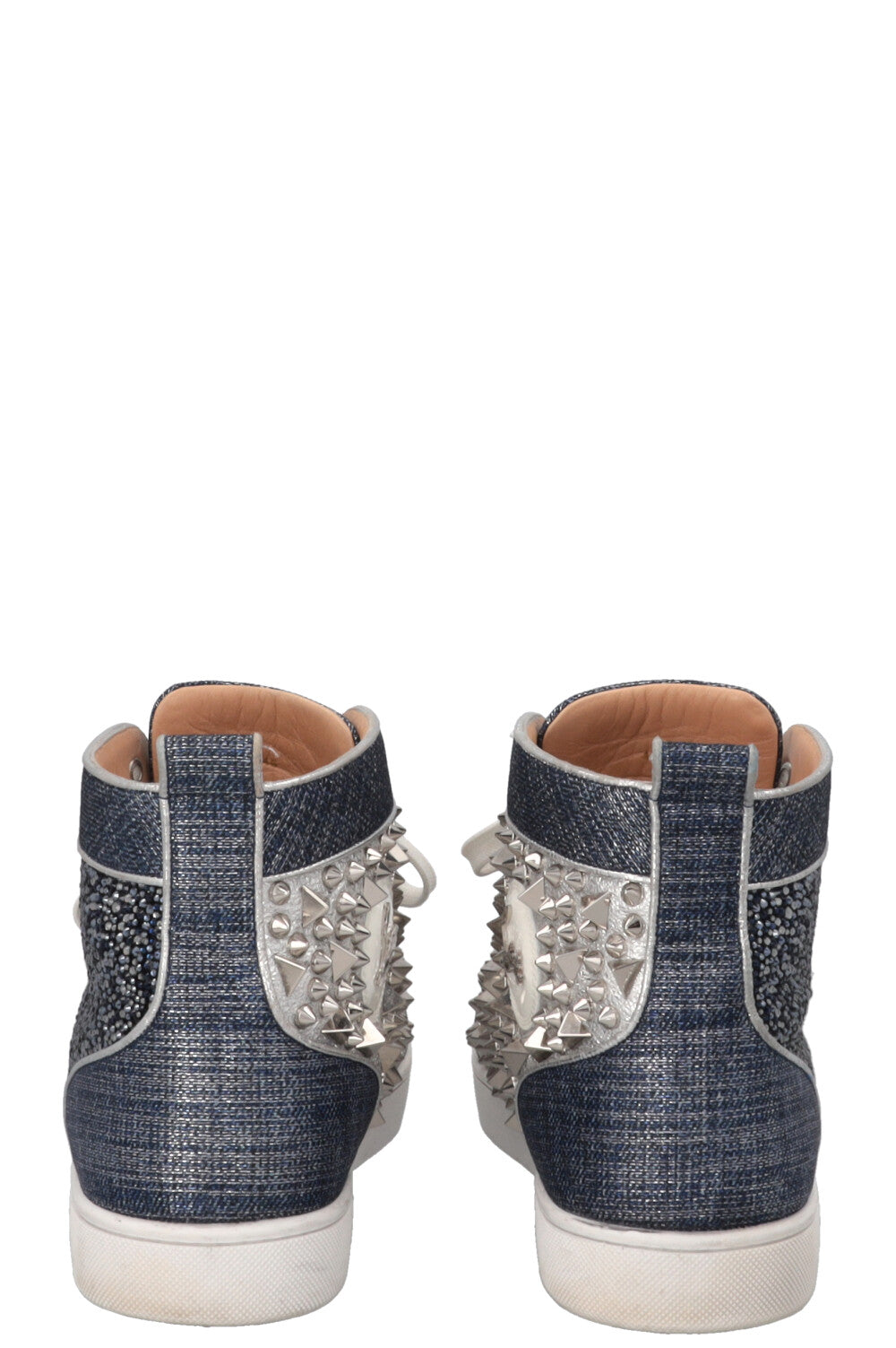 CHRISTIAN LOUBOUTIN Baskets montantes Louis Mix Cristaux Bleu