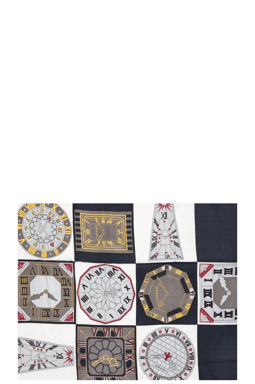 CARTIER The Watches Scarf Black White