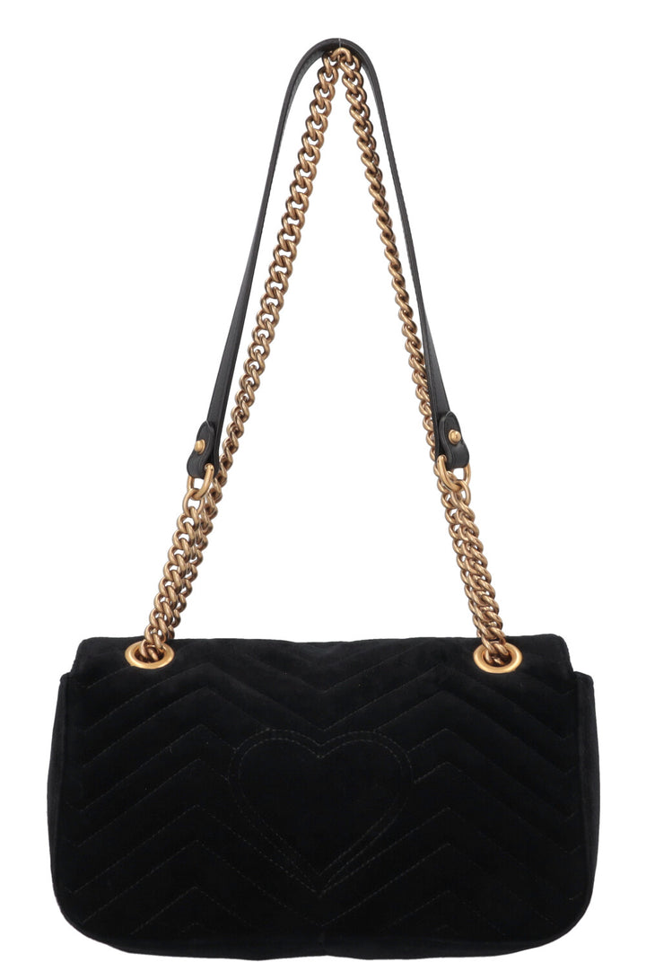 GUCCI Small Marmont Bag Embellished Velvet Black
