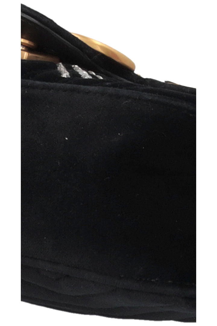 GUCCI Small Marmont Bag Embellished Velvet Black