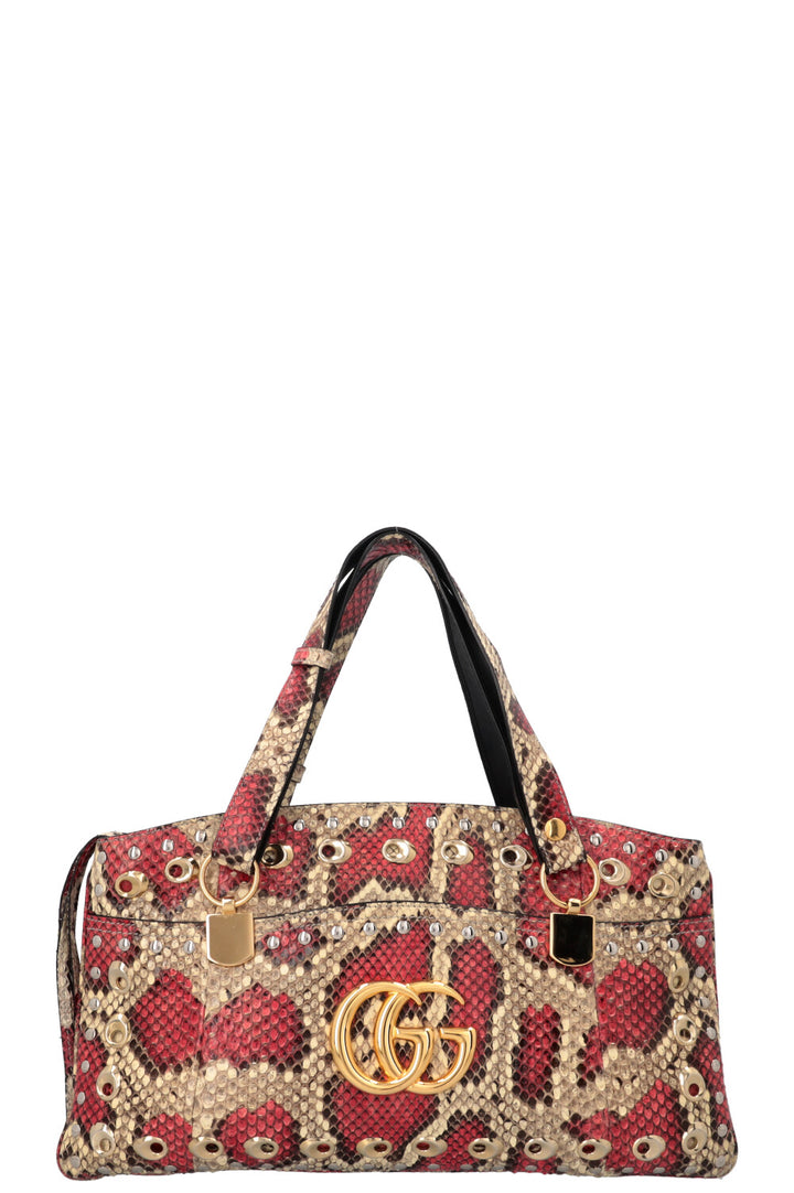 GUCCI Grand cabas Arli en python rouge et crème