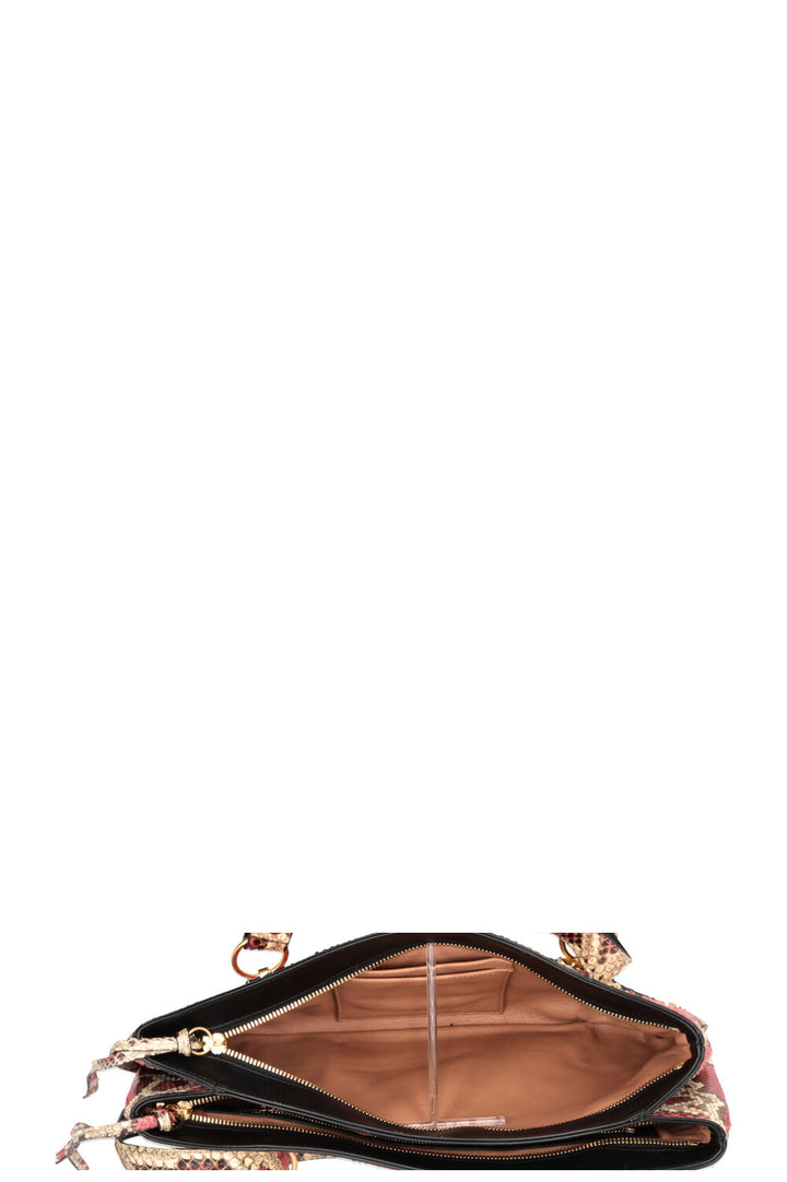 GUCCI Grand cabas Arli en python rouge et crème