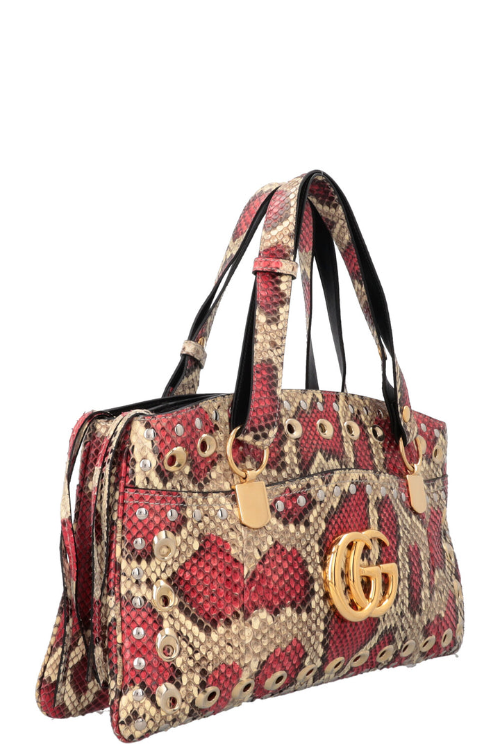 GUCCI Grand cabas Arli en python rouge et crème