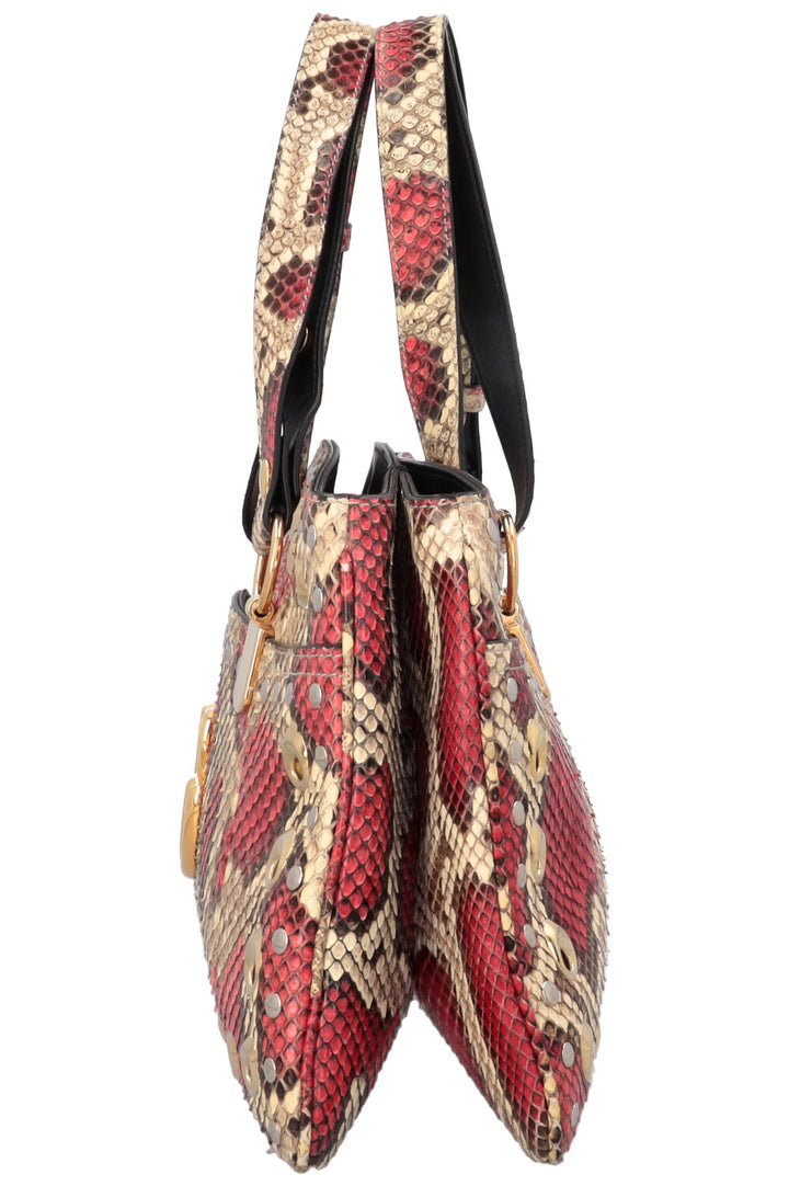 GUCCI Grand cabas Arli en python rouge et crème
