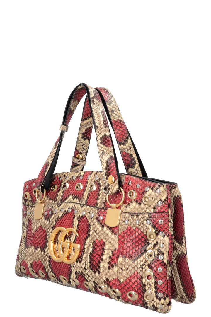 GUCCI Grand cabas Arli en python rouge et crème