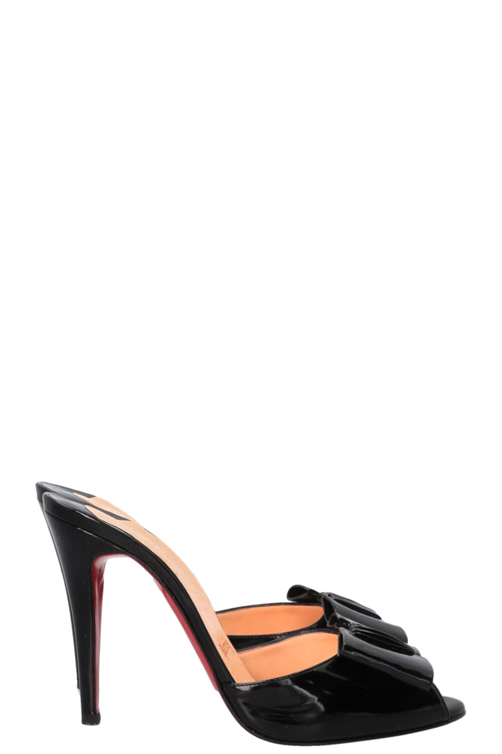 CHRISTIAN LOUBOUTIN Joli Noeud Mules Patent Black