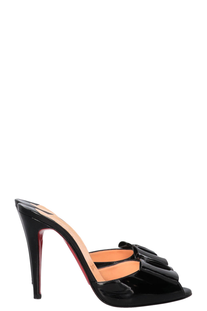 CHRISTIAN LOUBOUTIN Joli Noeud Mules Patent Black