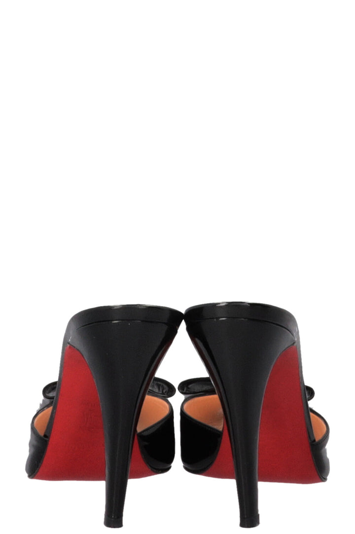 CHRISTIAN LOUBOUTIN Joli Noeud Mules Patent Black