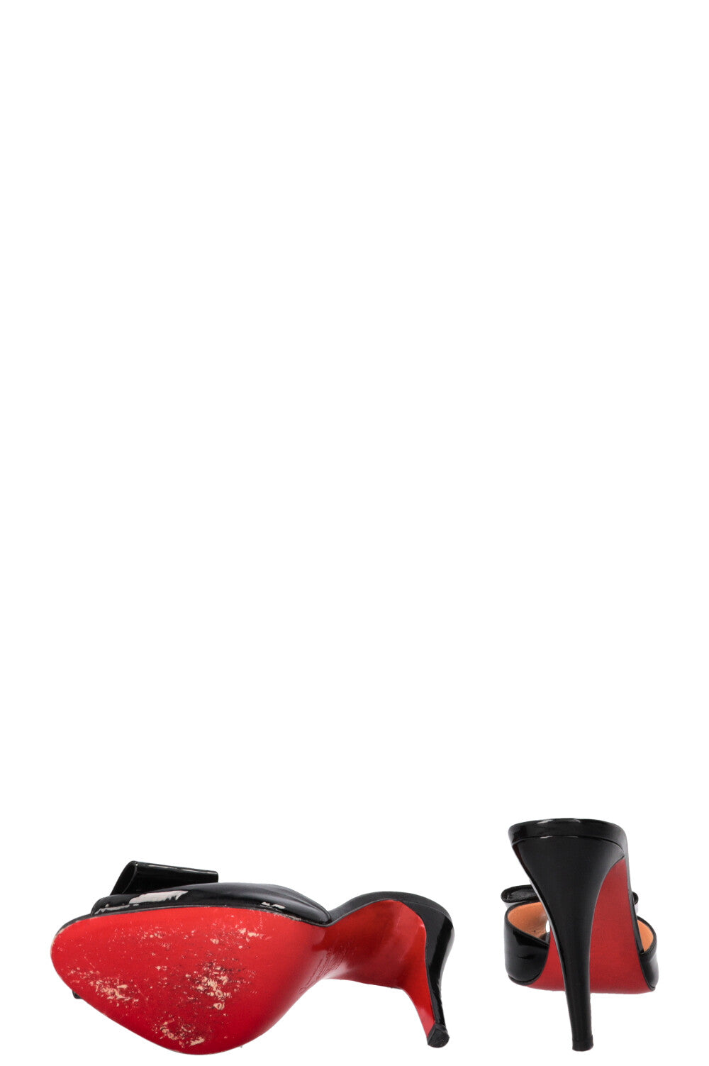 CHRISTIAN LOUBOUTIN Joli Noeud Mules Patent Black