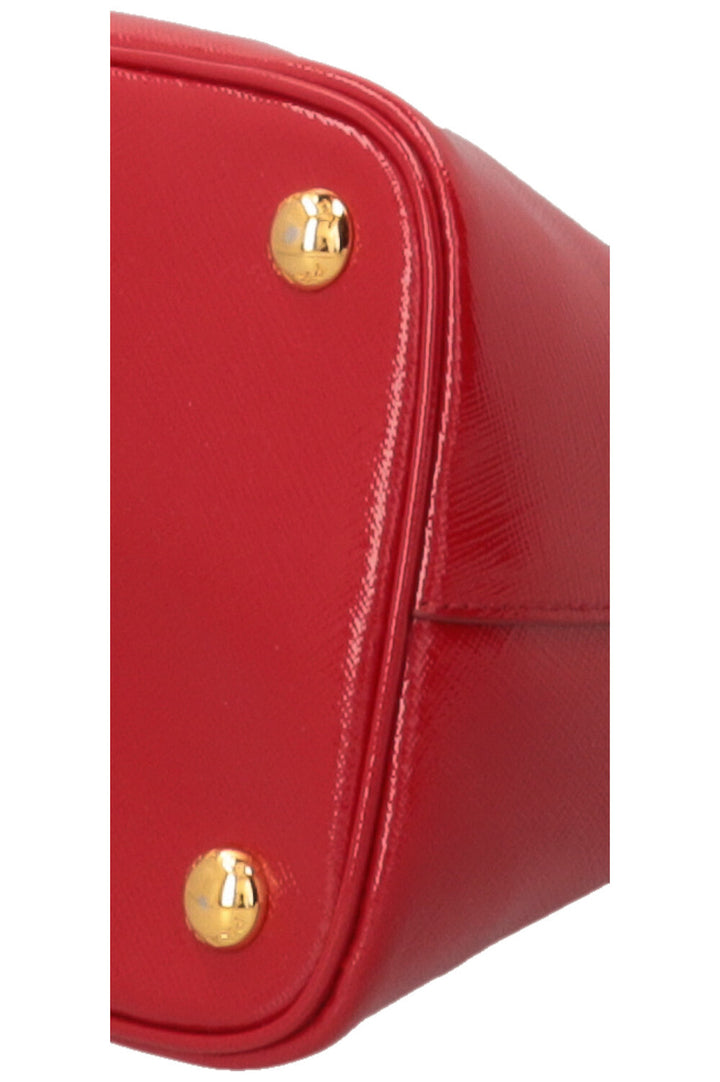 PRADA Vernice Promenade Tote Shiny Saffiano Red