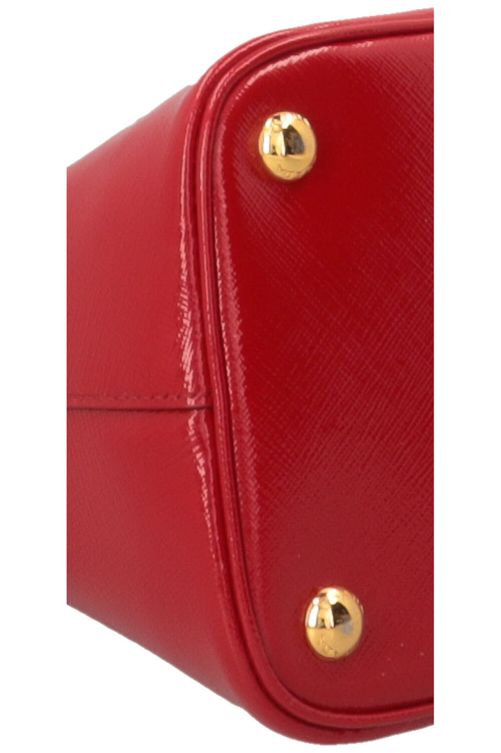 PRADA Vernice Promenade Tote Shiny Saffiano Red