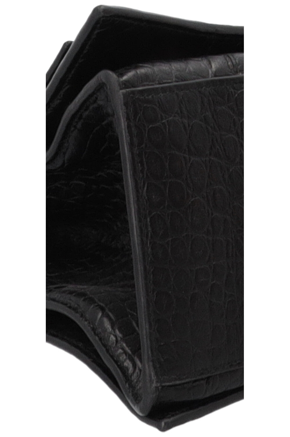 BALENCIAGA Crush Chain Bag Large Croc Embossed Black