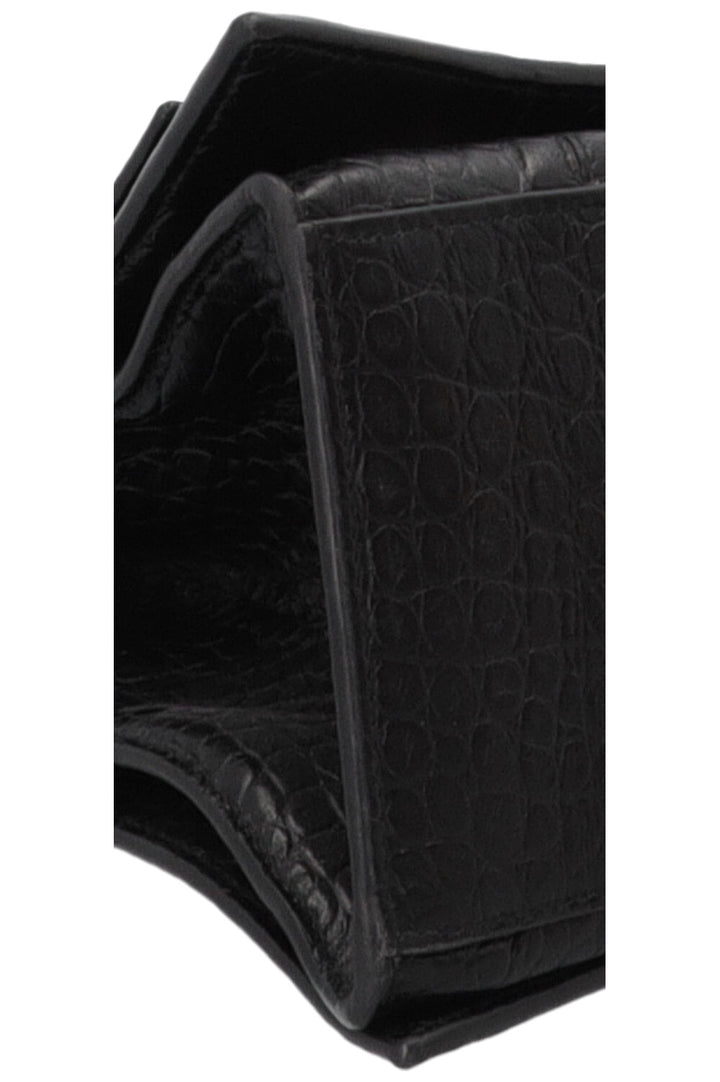 BALENCIAGA Crush Chain Bag Large Croc Embossed Black