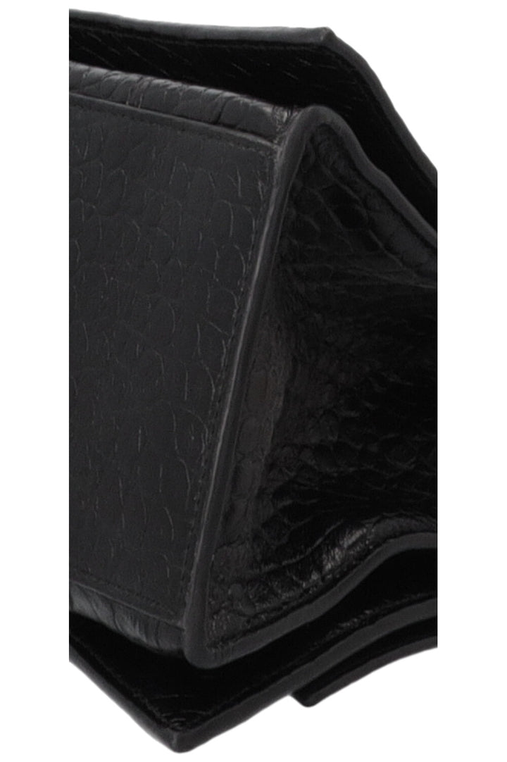 BALENCIAGA Crush Chain Bag Large Croc Embossed Black