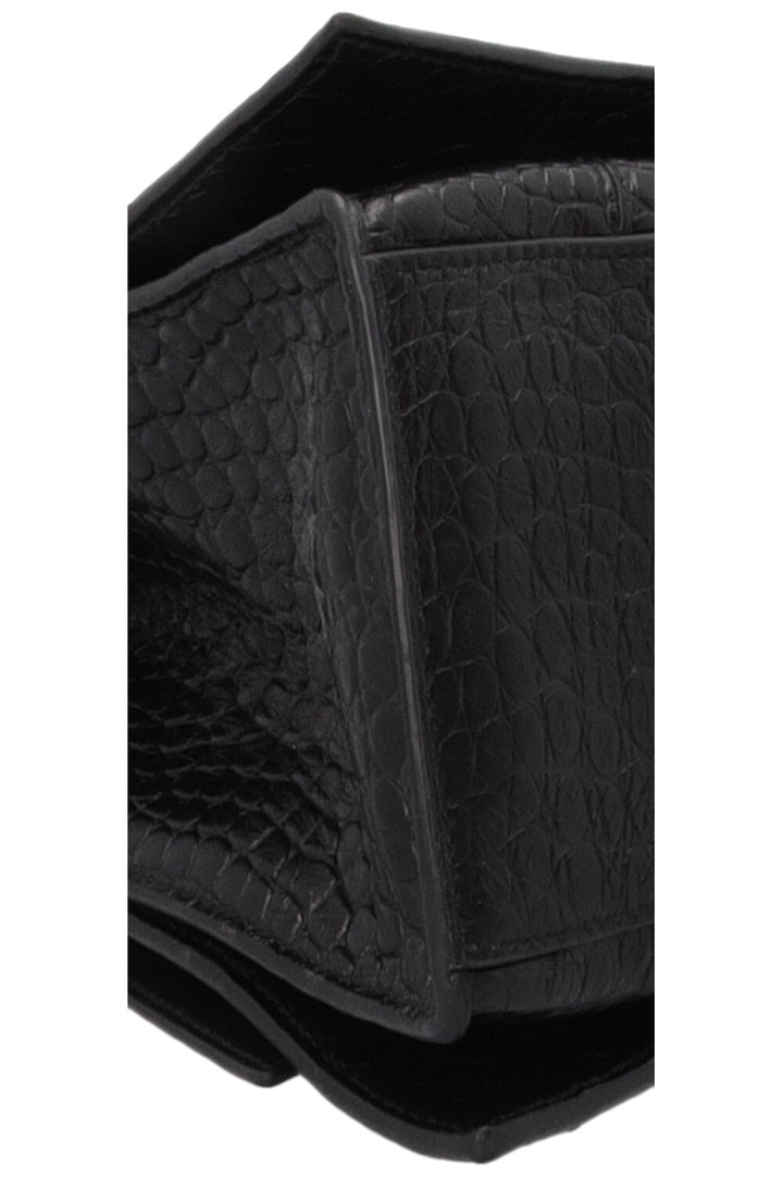 BALENCIAGA Crush Chain Bag Large Croc Embossed Black