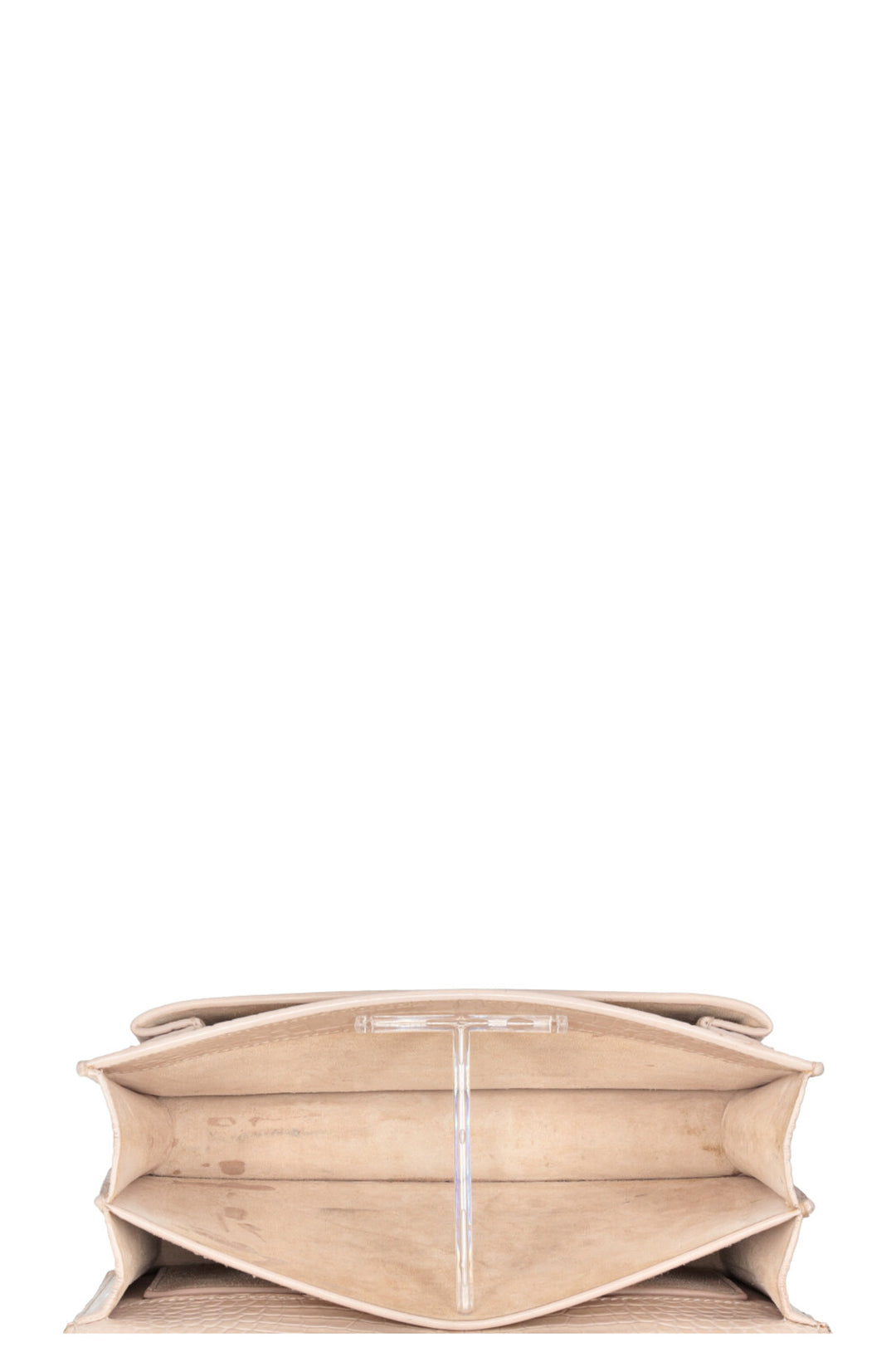 YVES SAINT LAURENT Sunset Bag Croc Embossed Nude