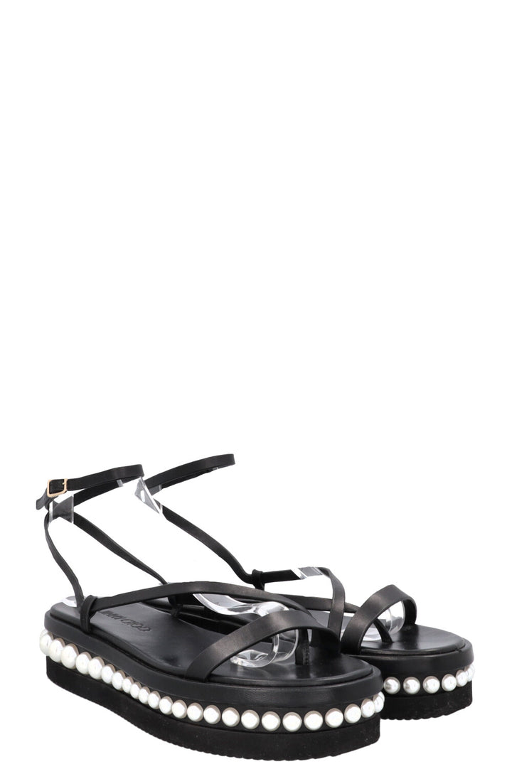JIMMY CHOO Sandales à ornements de perles noires