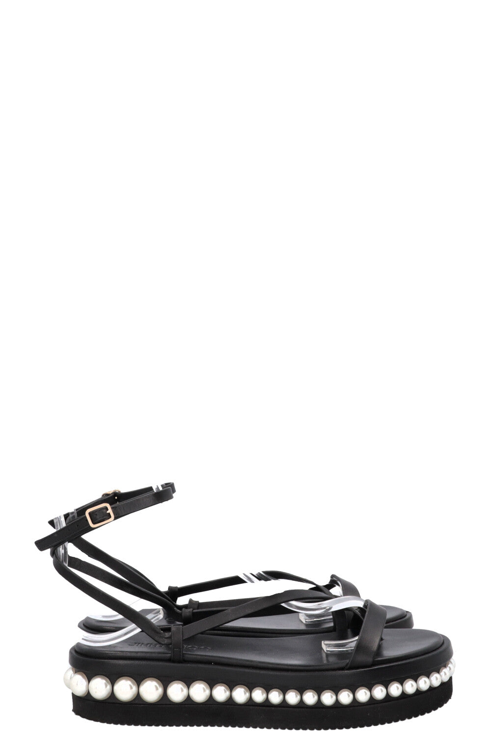 JIMMY CHOO Sandales à ornements de perles noires