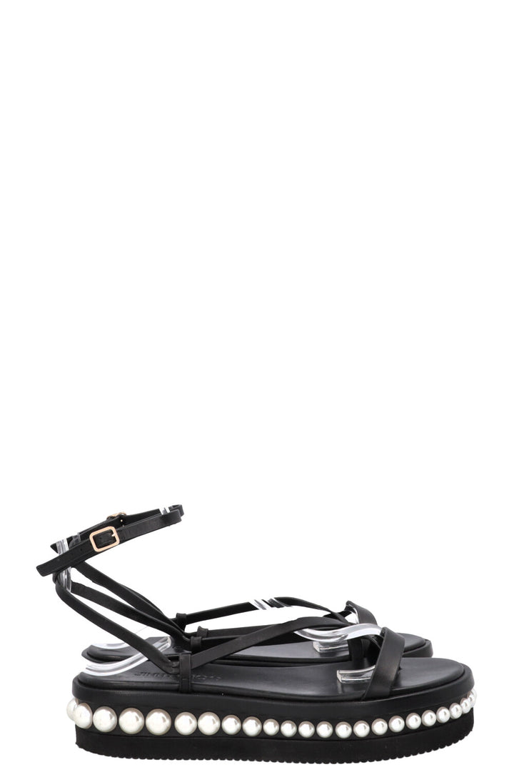 JIMMY CHOO Sandales à ornements de perles noires