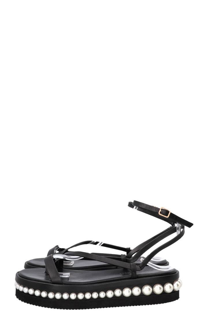 JIMMY CHOO Sandales à ornements de perles noires