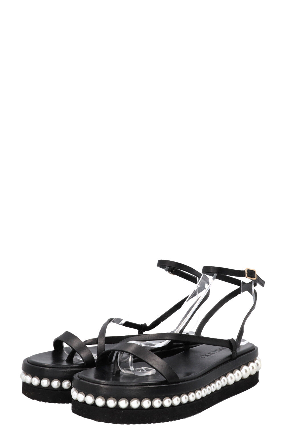 JIMMY CHOO Sandales à ornements de perles noires