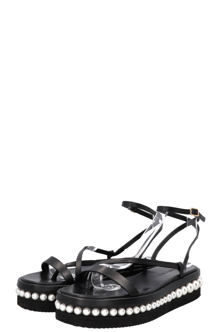 JIMMY CHOO Sandales à ornements de perles noires