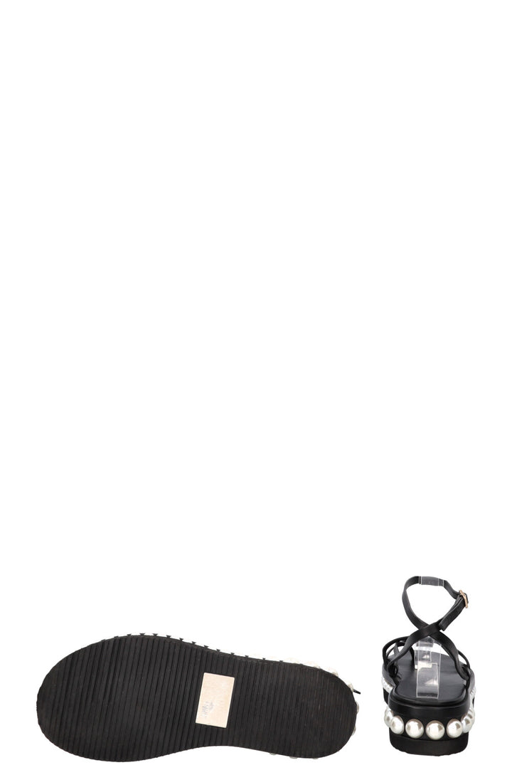 JIMMY CHOO Sandales à ornements de perles noires