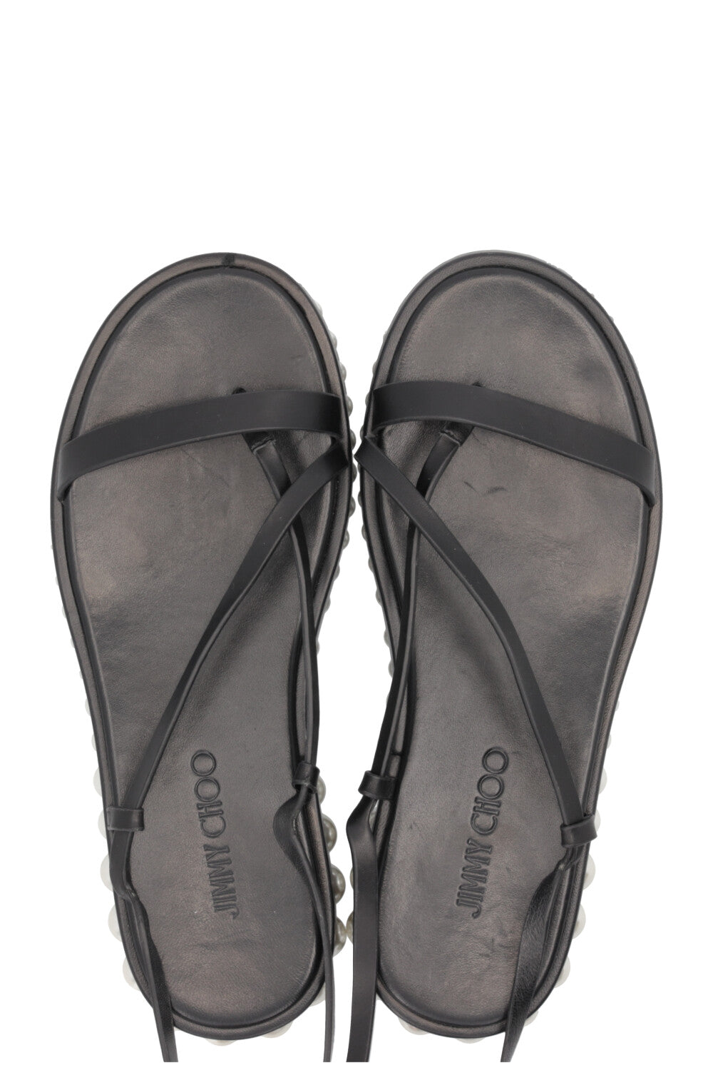 JIMMY CHOO Sandales à ornements de perles noires