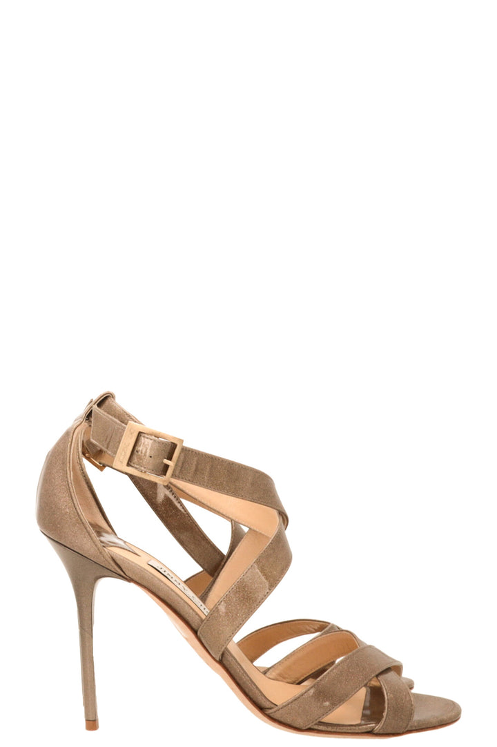 JIMMY CHOO Sandals Glitter Gold Taupe